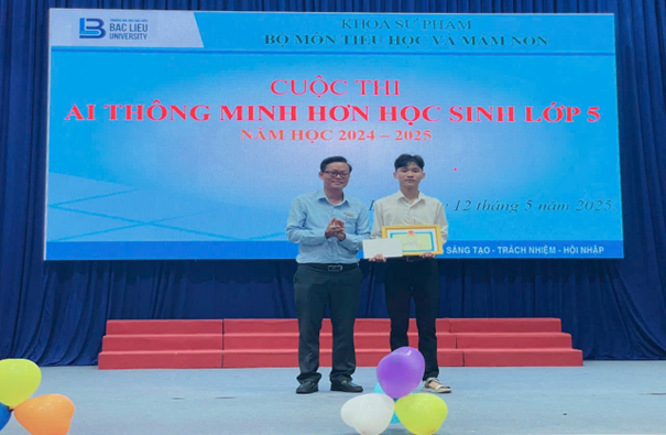 BỘ MÔN TIỂU HỌC VÀ MẦM NON TỔ CHỨC CUỘC THI “AI THÔNG MINH HƠN HỌC SINH LỚP 5”